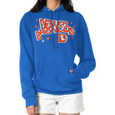 Denver Broncos Starter Women's Fireworks Fleece Pullover Hoodie - Royal on sale
