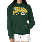 Green Bay Packers Starter Women's Fireworks Fleece Pullover Hoodie - Green for sale