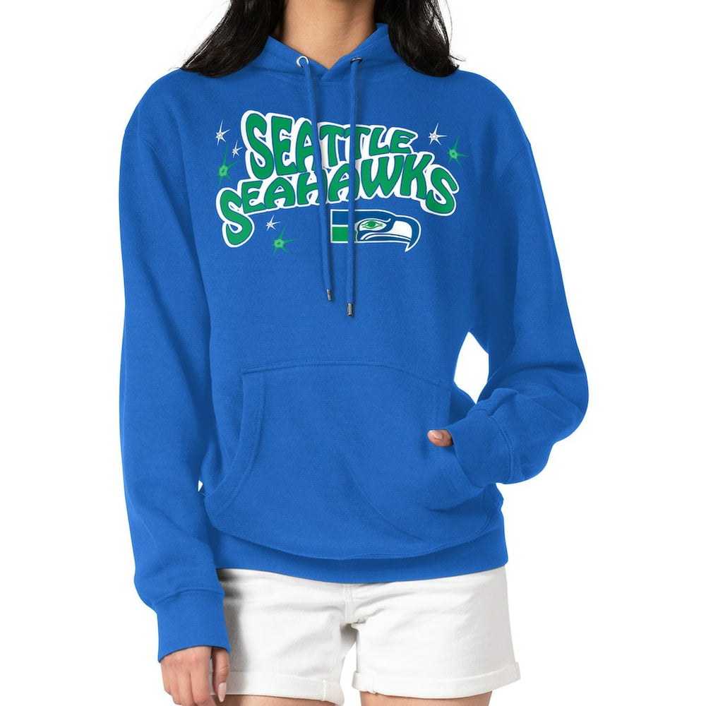Seattle Seahawks Starter Women's Fireworks Fleece Pullover Hoodie - Royal sale