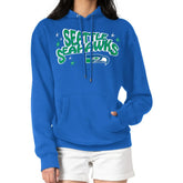 Seattle Seahawks Starter Women's Fireworks Fleece Pullover Hoodie - Royal sale