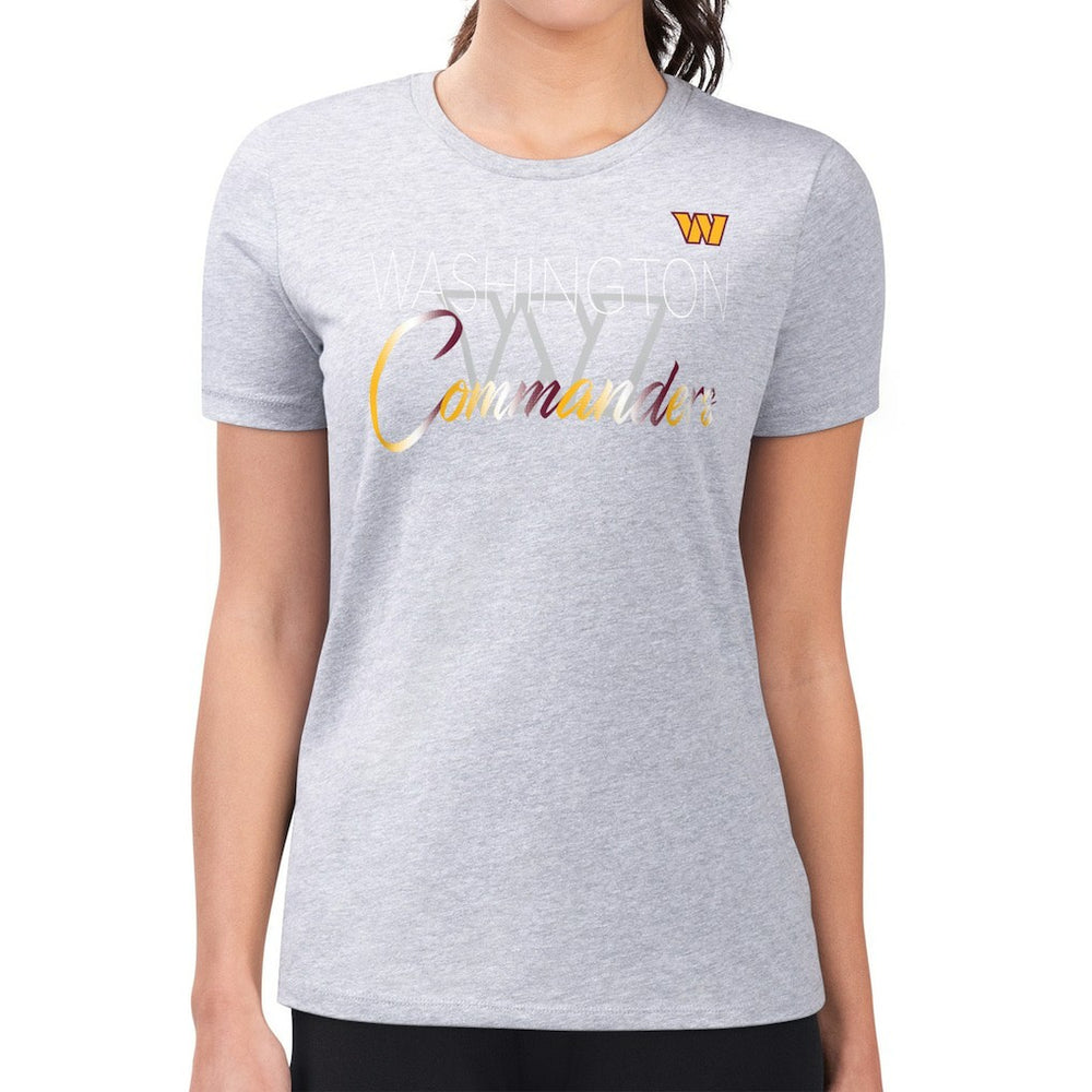 Washington Commanders G-III 4Her by Carl Banks Women's Super-Slim Fit Lightweight Shadow Logo T-Shirt - Gray online