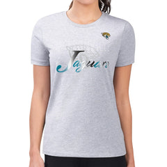 Jacksonville Jaguars G-III 4Her by Carl Banks Women's Super-Slim Fit Lightweight Shadow Logo T-Shirt - Gray discount