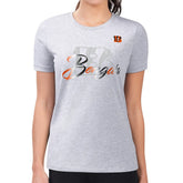 Cincinnati Bengals G-III 4Her by Carl Banks Women's Super-Slim Fit Lightweight Shadow Logo T-Shirt - Gray outlet