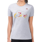 Kansas City Chiefs G-III 4Her by Carl Banks Women's Super-Slim Fit Lightweight Shadow Logo T-Shirt - Gray on sale