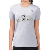 New Orleans Saints G-III 4Her by Carl Banks Women's Super-Slim Fit Lightweight Shadow Logo T-Shirt - Gray discount