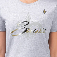 New Orleans Saints G-III 4Her by Carl Banks Women's Super-Slim Fit Lightweight Shadow Logo T-Shirt - Gray discount