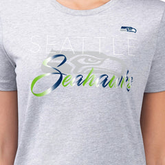 Seattle Seahawks G-III 4Her by Carl Banks Women's Super-Slim Fit Lightweight Shadow Logo T-Shirt - Gray cheap