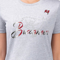 Tampa Bay Buccaneers G-III 4Her by Carl Banks Women's Super-Slim Fit Lightweight Shadow Logo T-Shirt - Gray cheap