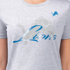 Detroit Lions G-III 4Her by Carl Banks Women's Super-Slim Fit Lightweight Shadow Logo T-Shirt - Gray discount