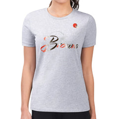 Cleveland Browns G-III 4Her by Carl Banks Women's Super-Slim Fit Lightweight Shadow Logo T-Shirt - Gray for sale