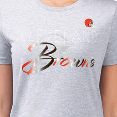 Cleveland Browns G-III 4Her by Carl Banks Women's Super-Slim Fit Lightweight Shadow Logo T-Shirt - Gray for sale