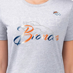 Denver Broncos G-III 4Her by Carl Banks Women's Super-Slim Fit Lightweight Shadow Logo T-Shirt - Gray outlet