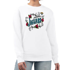 Jacksonville Jaguars G-III 4Her by Carl Banks Women's Roses Fleece Tri-Blend Pullover Sweatshirt - White sale
