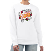 Kansas City Chiefs G-III 4Her by Carl Banks Women's Roses Fleece Tri-Blend Pullover Sweatshirt - White on sale
