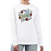 Los Angeles Chargers G-III 4Her by Carl Banks Women's Roses Fleece Tri-Blend Pullover Sweatshirt - White sale
