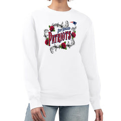 New England Patriots G-III 4Her by Carl Banks Women's Roses Fleece Tri-Blend Pullover Sweatshirt - White for sale