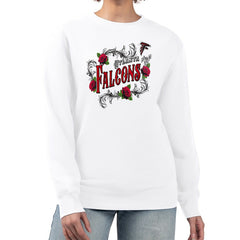 Atlanta Falcons G-III 4Her by Carl Banks Women's Roses Fleece Tri-Blend Pullover Sweatshirt - White discount