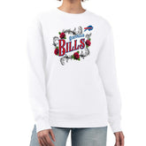 Buffalo Bills G-III 4Her by Carl Banks Women's Roses Fleece Tri-Blend Pullover Sweatshirt - White for sale