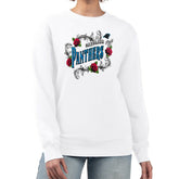 Carolina Panthers G-III 4Her by Carl Banks Women's Roses Fleece Tri-Blend Pullover Sweatshirt - White sale