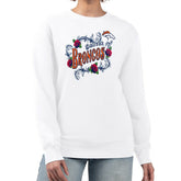Denver Broncos G-III 4Her by Carl Banks Women's Roses Fleece Tri-Blend Pullover Sweatshirt - White outlet