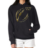 Washington Commanders G-III 4Her by Carl Banks Women's Metallic Print Football Sketch Fleece Pullover Hoodie - Black discount