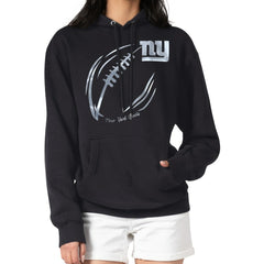 New York Giants G-III 4Her by Carl Banks Women's Metallic Print Football Sketch Fleece Pullover Hoodie - Black cheap