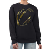 Denver Broncos G-III 4Her by Carl Banks Women's Metallic Print Football Sketch Fleece Crewneck Sweatshirt - Black for sale