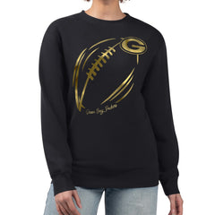 Green Bay Packers G-III 4Her by Carl Banks Women's Metallic Print Football Sketch Fleece Crewneck Sweatshirt - Black sale