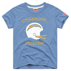 Los Angeles Chargers Homage Youth Charger Power Tri-Blend T-Shirt - Powder Blue cheap