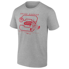 Bryce Harper Philadelphia Phillies Player Graphic T-Shirt - Heather Gray