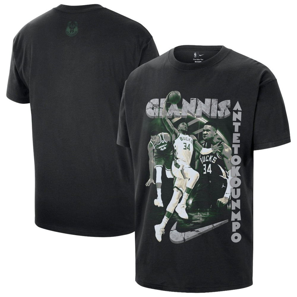 Giannis Antetokounmpo Milwaukee Bucks Unisex Athlete T-Shirt - Black | Nike cheap