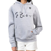 Las Vegas Raiders G-III 4Her by Carl Banks Women's Shadow Logo Fleece Pullover Hoodie - Gray on sale