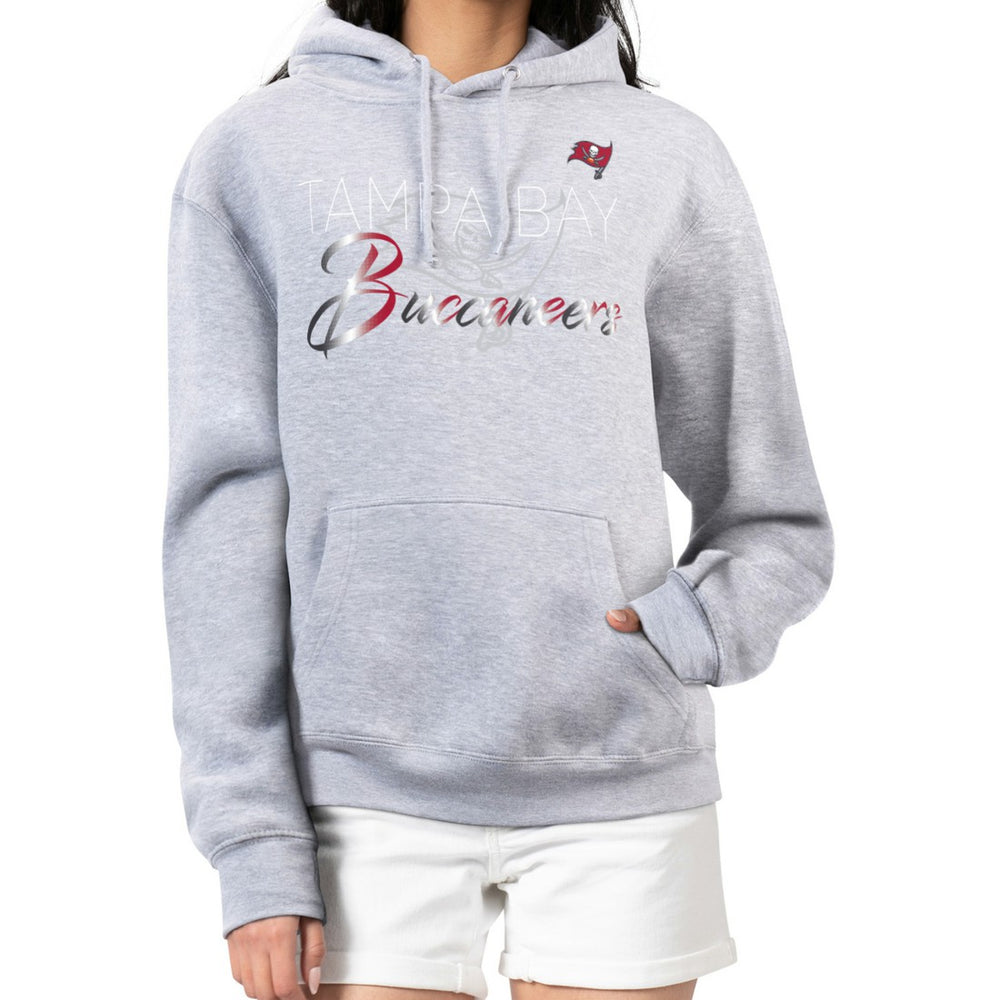 Tampa Bay Buccaneers G-III 4Her by Carl Banks Women's Shadow Logo Fleece Pullover Hoodie - Gray on sale