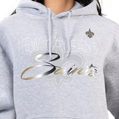 New Orleans Saints G-III 4Her by Carl Banks Women's Shadow Logo Fleece Pullover Hoodie - Gray sale
