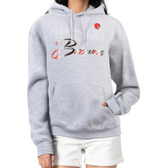 Cleveland Browns G-III 4Her by Carl Banks Women's Shadow Logo Fleece Pullover Hoodie - Gray sale