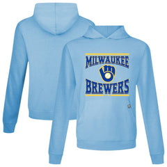 Milwaukee Brewers Levelwear Big Brew Relay Pullover Hoodie - Light Blue