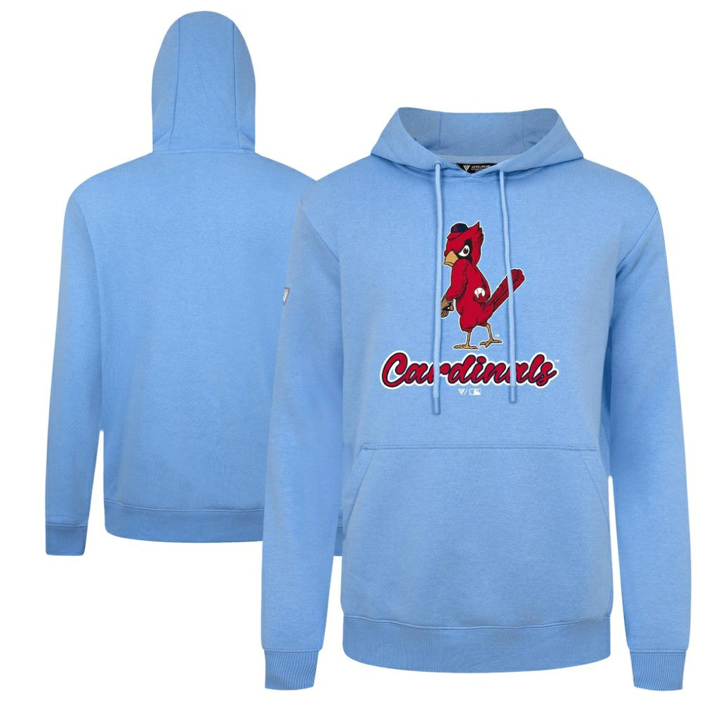 St. Louis Cardinals Levelwear Seeing Red Podium Pullover Hoodie - Light Blue