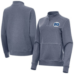 Seattle Seahawks Antigua Women's 50th Season Crush Quarter-Zip Pullover - Heather Navy outlet