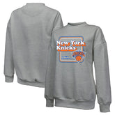 New York Knicks Majestic Threads Women's Classic Tri-Blend Pullover Sweatshirt - Gray discount