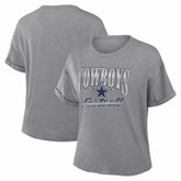 Dallas Cowboys Women's Overplayed Tribute Tri-Blend Boxy T-Shirt - Heather Gray cheap