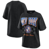 New York Knicks WEAR by Erin Andrews Women's Oversized Boyfriend T-Shirt - Black outlet