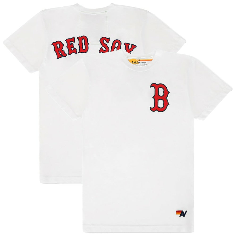 Boston Red Sox Aviator Nation x MLB Unisex Tri-Blend T-Shirt - White