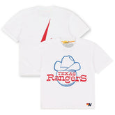 Texas Rangers Aviator Nation x MLB Women's Bolt Boyfriend Tri-Blend T-Shirt - White
