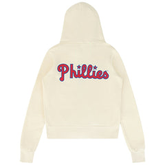 Philadelphia Phillies Aviator Nation x MLB Unisex Five-Stripe Tri-Blend Full-Zip Hoodie - Cream
