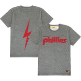 Philadelphia Phillies Aviator Nation x MLB Unisex Bolt Tri-Blend T-Shirt - Heather Gray