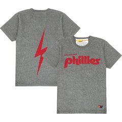Philadelphia Phillies Aviator Nation x MLB Unisex Bolt Tri-Blend T-Shirt - Heather Gray