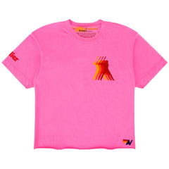 Philadelphia Phillies Aviator Nation x MLB Women's Cropped Boyfriend Tri-Blend T-Shirt - Pink