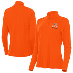 Cincinnati Bengals Antigua Women's Streak Intent Quarter-Zip Sweatshirt - Orange cheap