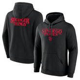 San Diego Padres Stranger Things Logo Lockup Pullover Hoodie - Black