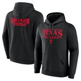 Texas Rangers Stranger Things Logo Lockup Pullover Hoodie - Black